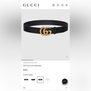 Gucci Black Leather Belt with Gold Double G Buckle